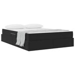 vidaXL Lit avec rangement et matelas Noir 140 x 190 cm Velours