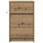 vidaXL Table de chevet avec lumières LED Chêne artisanal Bois reconstitué