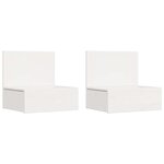 vidaXL Table de chevet avec tiroir 2 Pièces Blanc 42 x 32 5 x 40 cm