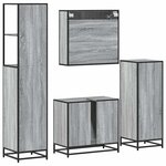 vidaXL Ensemble de meubles de salle de bain 4 Pièces sonoma gris