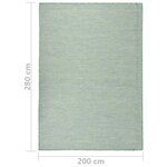 vidaXL Tapis à tissage plat d'extérieur 200x280 cm Turquoise