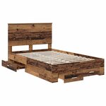 vidaXL Cadre de lit Bois ancien 120 x 190 cm Bois d'ingénierie