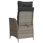 vidaXL Chaise inclinable de jardin et repose-pied gris résine tressée