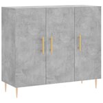 vidaXL Buffet gris béton 90x34x80 cm bois d'ingénierie