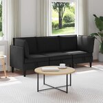 vidaXL Ensemble de meubles pour le salon 3 Pièces Noir Tissu
