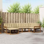 vidaXL Ensemble de canapés d'extérieur 6 pc Naturel et Beige