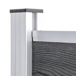 vidaXL Ensemble de panneau de clôture WPC 699x146 cm Gris