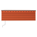 vidaXL Auvent automatique rétractable avec store 4x3m Orange et marron
