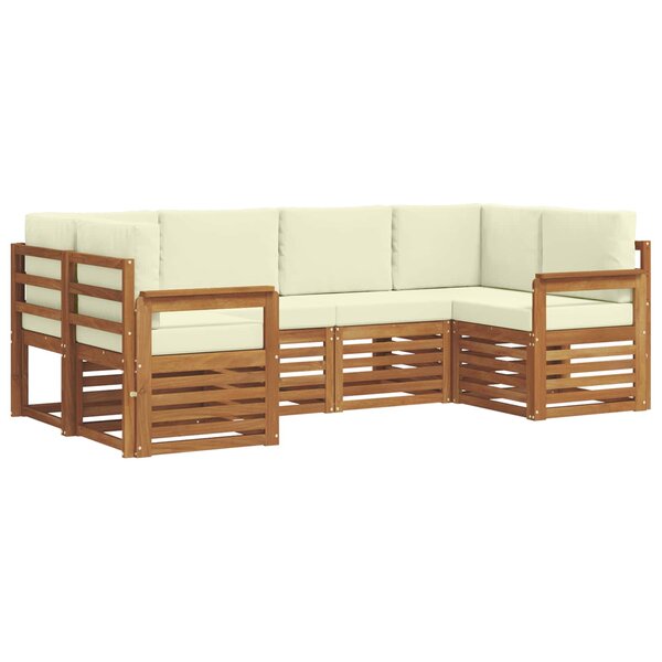 vidaXL Ensemble de canapés d'extérieur 6 pc Naturel et Crème
