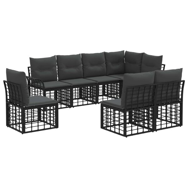 vidaXL Ensemble de canapés d'extérieur 8 pc Noir et Gris foncé
