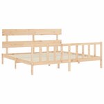 vidaXL Cadre de lit avec tête de lit 200x200 cm bois massif