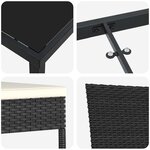 vidaXL Ensemble de salle à manger pour jardin 5 Pièces Noir Poly rotin