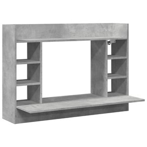 Bureau table poste de travail meuble d'ordinateur informatique étude mural 105 x 48 x 75 cm bois d'ingénierie gris 02_0023879