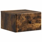 vidaXL Cabinet de chevet mural Chêne fumé 34 5 x 33 x 20 cm