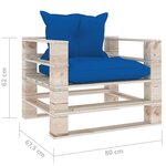 vidaXL Canapé palette de jardin avec coussins bleu royal Bois de pin