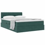 vidaXL Lit de Rangement avec matelas Vert foncé 140 x 200 cm Velours
