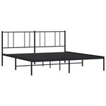 vidaXL Cadre de lit métal sans matelas avec tête de lit noir 183x213cm