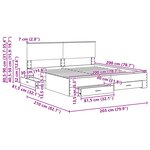 vidaXL Cadre de lit Chêne fumé 200 x 200 cm Bois d'ingénierie