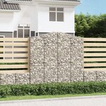 vidaXL Paniers à gabions arqués 3 Pièces 200x50x200/220 cm Fer galvanisé