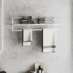 vidaXL Porte-serviettes Blanc 95x25x22 cm Fer