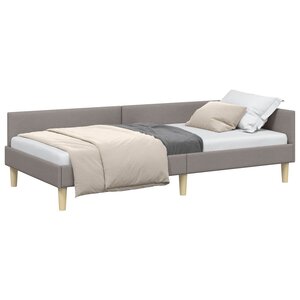 vidaXL Cadre de lit d'angle avec tête de lit Taupe 80 x 200 cm tissu
