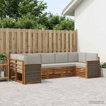 vidaXL Ensemble de canapé d'angle 6 Pièces Naturel et gris clair