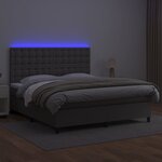 vidaXL Sommier à lattes de lit avec matelas et LED Gris 180x200 cm