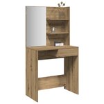 vidaXL Coiffeuse avec miroir chêne artisanal 74 5x40x141 cm