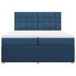 vidaXL Sommier à lattes de lit avec matelas Bleu 200x200 cm Tissu