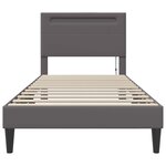vidaXL Cadre de lit avec bandes LED Gris 90 x 190 cm Simili cuir