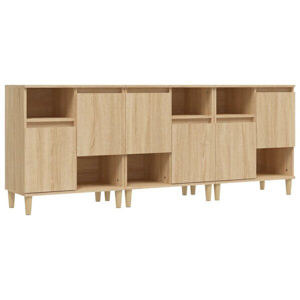 vidaXL Buffets 3 Pièces chêne sonoma 60x35x70 cm bois d'ingénierie