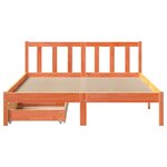 vidaXL Cadre de lit sans matelas cire marron 135x190cm bois pin massif