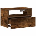 vidaXL Table de chevet murale chêne fumé 45x26x28 5 cm