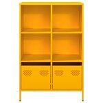 vidaXL Buffet haut jaune moutarde 68x39x103 5 cm acier