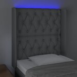 vidaXL Tête de lit à LED Gris clair 83x16x118/128 cm Tissu