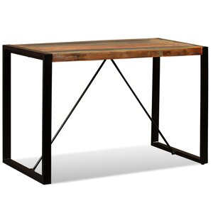 vidaXL Table à manger Bois de récupération massif 120 cm