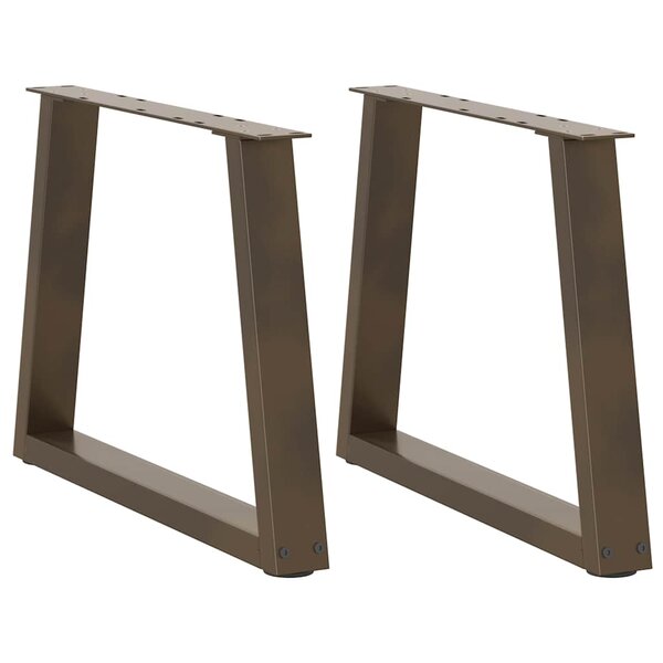 vidaXL Pieds de table basse en forme de V  2 pièces  acier naturel  50 x (42-43 3) cm