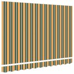 vidaXL Toile de rechange pour store banne Vert et jaune 350 x 250 cm
