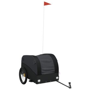 vidaXL Remorque de vélo noir 45 kg fer