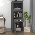 vidaXL Buffet haut Gris 34x40x108 5 cm Bois massif de pin