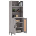 vidaXL Buffet haut Sonoma gris 69 5x34x180 cm Bois d'ingénierie