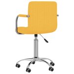 vidaXL Chaise pivotante de salle à manger Jaune moutarde Tissu