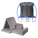 Pack Saut  and  Détente : Trampoline JUMP 244 + Canapé enfant KREATY (crème)