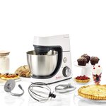 Robot pâtissier moulinex masterchef gourmet qa510110 - blanc - 1100 w - 8 vitesses - fonction pulse - bol 4 6 l