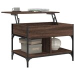 vidaXL Table basse chêne marron 70x50x50 cm bois d'ingénierie et métal
