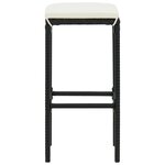 vidaXL Ensemble de bar de jardin 5 Pièces noir bois massif acacia rotin