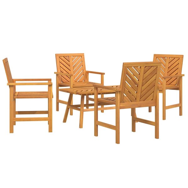 vidaXL Ensemble de salon de jardin 3 Pièces Marron Bois d'acacia massif