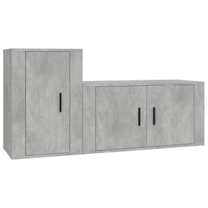 vidaXL Ensemble de meubles TV 2 Pièces gris béton bois d'ingénierie