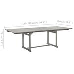 vidaXL Table à dîner de jardin (160-240)x100x75cm Bois d'acacia massif