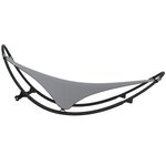 vidaXL Chaise longue à bascule avec roues Acier et textilène Gris